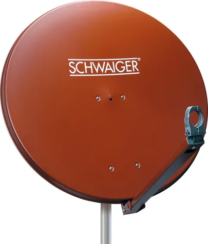 Schwaiger 714265 SAT-Antenne 88 cm – Hochwertige Aluminium Antenne in ziegelrot - SAT-Antenne mit 88 cm Durchmesser für optimalen Empfang, auch bei schlechtem Wetter. Vormontierter LNB-Tragarm für einfache Installation.