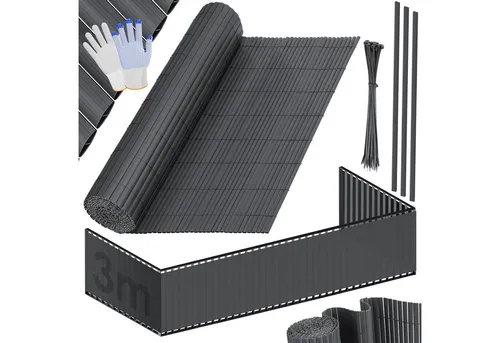 KESSER® PVC Sichtschutzmatte 80x300cm - Gartensichtschutz mit verstärkten Lamellen für Balkon, Terrasse & Garten. Robust, wasserfest und UV-beständig – ideal für mehr Privatsphäre und stilvolle Gestaltung.