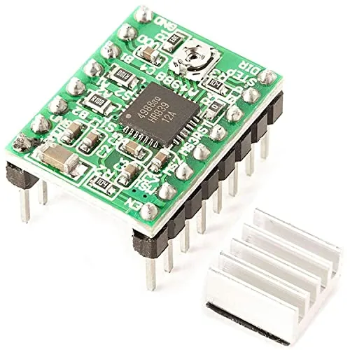 AZDelivery 1 x A4988 Schrittmotor-Treiber-Modul mit Kühlkörper kompatibel mit Arduino und Raspberry Pi inklusive E-Book!