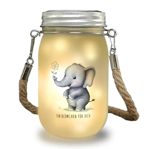 speecheese Dekolicht Grauer Elefant - Blümchen für dich Solarlicht
