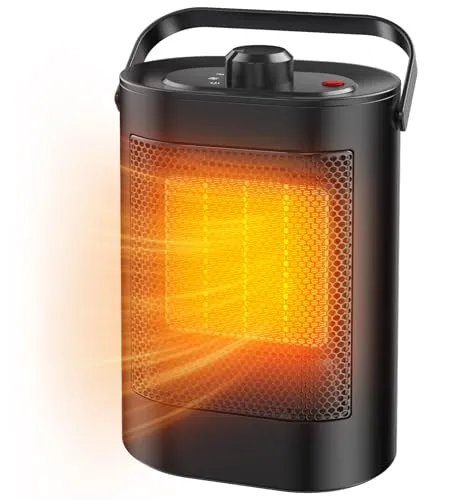 YOOKESEN Heizlüfter Energiesparend,1500W PTC Keramik Heizung Elektrisch,3-Stufen-Modus, Überhitzungs- & Kippschutz,Tragbarer Elektroheizung für Räume Schlafzimmer Büros [A Energieeinsparung]