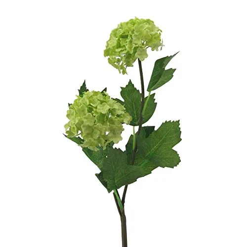 Kunstblumen SCHNEEBALLZWEIG ca 49 cm. (Viburnum. Blüte ähnlich wie Hortensie) In GRÜN-50