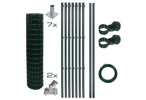 ESTEXO Gartenzaun Schweißgitterzaun Komplettset 1,2 x 10m - Vollständiges Zaunset für die sichere Umzäunung Ihres Gartens. Der verzinkte und PVC-beschichtete Gitterzaun bietet langlebigen Schutz und ist ideal für die Abgrenzung von Grundstücken und Beeten.