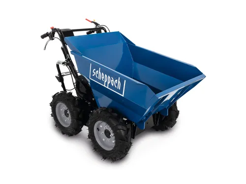 Scheppach Benzin Dumper DP3000 - 300kg Traglast, 5,6 PS Motor und Allradantrieb für optimale Manövrierbarkeit und Flexibilität