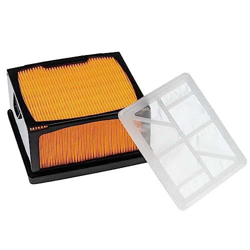 vhbw Filterset Ersatz für Husqvarna/Partner 525 47 06-02 für Trennschleifer - 1x Vliesfilter, 1x Nylonfilter Orange Schwarz Transparent