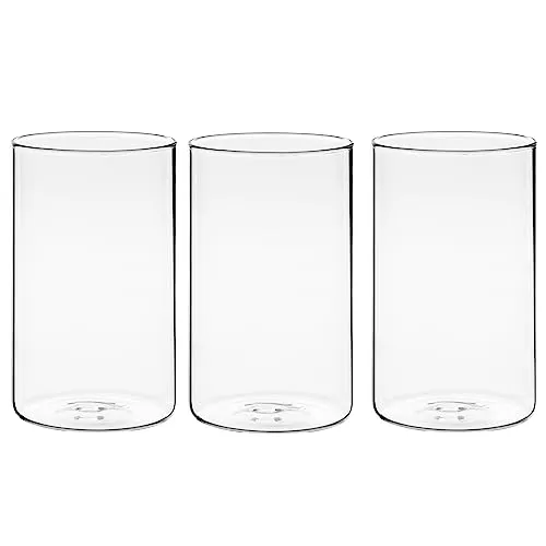 Winter Shore 15 cm Hohe Glasvasen für Tischdeko [3er-Pack] in weiß von Winter Shore