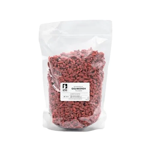 Bremer Gewürzhandel Goji Beeren, getrocknet, ganz, Trockenfrüchte ohne Zuckerzusatz & ungeschwefelt, 1kg