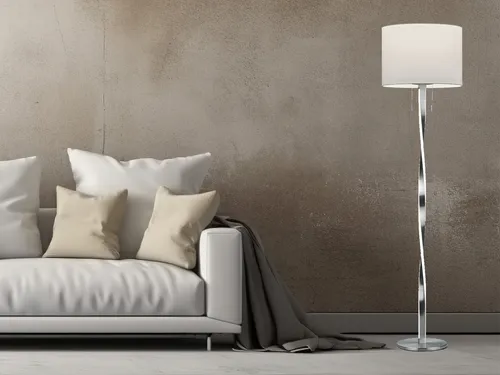 Moderne Design LED Stehlampe mit Stoffschirm für Wohnzimmer und Büro - Elegante Stehleuchte mit 160 cm Höhe und dimmbaren LEDs. Ideal für stimmungsvolle Beleuchtung in jedem Raum. Perfekte Kombination aus Funktionalität und Stil für Ihr Zuhause.