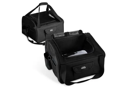 Fellnase Tiertransporttasche Hundebox Transporttasche Transportbox Katzen Hund Flugzeug klein, Hunde Transportbox Tasche + Staufach 40 x 34 x 25 cm