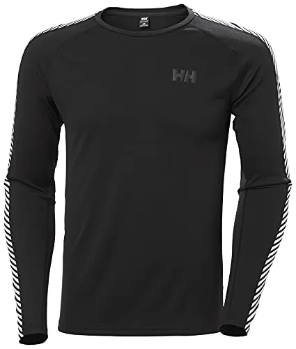 Helly Hansen Lifa Active Stripe Crew 2XL - Schwarz (990) - Funktionale Skiwäsche für Männer, ideal für Outdoor-Aktivitäten mit hervorragendem Feuchtigkeitsmanagement und umweltfreundlichem Material aus recyceltem Oceanbound-Plastik.