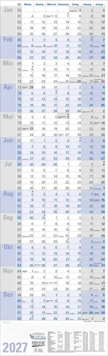 Verlag Korsch | Wandplaner hoch Recyclingpapier Edition Natur 2027 | Kalender