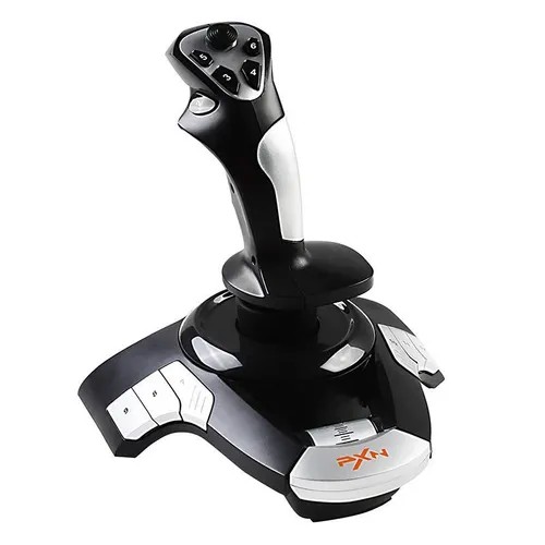PXN-F16 Joystick - Ergonomisches Design mit Vibrationsfunktion - Gaming-Zubehör mit realistischem Vibrationssystem und 8-Wege-Hut-Schalter für perfekte Kontrolle in Flugspielen. Ergonomisch gestaltet für maximalen Komfort während langer Spielsessions.