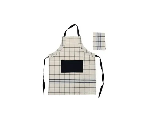 DKD Home Decor Kochschürze Dkd Home Decor Taschenschürze Baumwolle Schwarz Beige Blau 70x1x85 cm