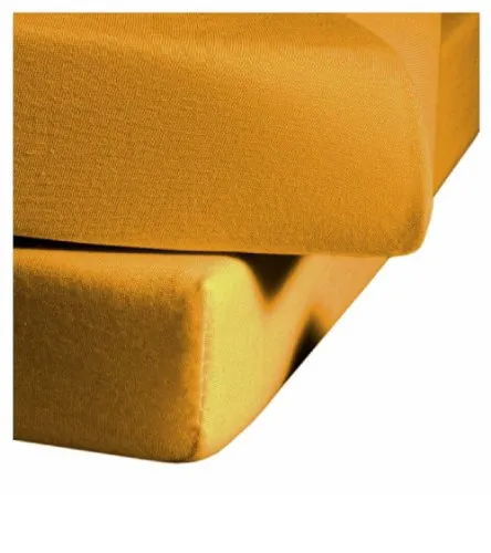 Fleuresse Jerseyspannlaken, sonnengelb, 110 x 200 - 120 x 200 cm