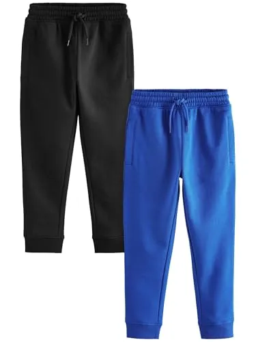 NEXT Jungen Jogginghose im SBulletPointm Fit, 2er Pack Black/Cobalt Blue 140