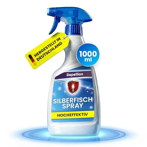 Repellion® SILBERFISCH SPRAY 1000ml – Effektive Abwehr gegen Silberfische - Zielgerichtete Abwehr von Silberfischen in Bad, Küche und Keller. Das praktische Spray ermöglicht eine einfache Anwendung auf Ritzen und Fugen. Ideal für feuchte Räume und mehrfach verwendbar.