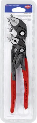 Knipex Wasserpumpenzange Cobra 2-teilig - 1 1/2 Zoll x 180 mm & 2 Zoll x 250 mm, mit Schnelleinstellung und Klemmschutz für sicheres Arbeiten