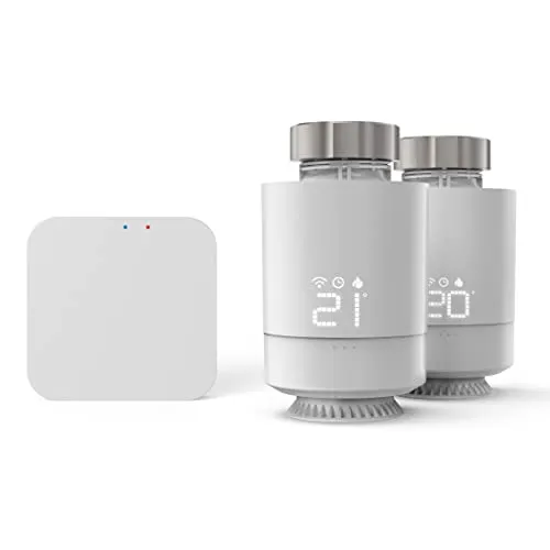 Hama Smartes Heizkörperthermostat Starter-Set 2 St. mit Hub - Thermostate für smarte Heizungssteuerung, sparen Heizkosten durch individuelle Programmierung und Steuerung per App, inklusive Adapter für alle Ventile.