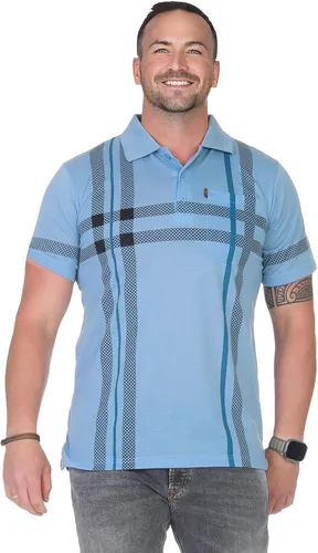 Herren Poloshirt Sommer Polo-Hemd Kurzarm, Blau-Grau/M/48