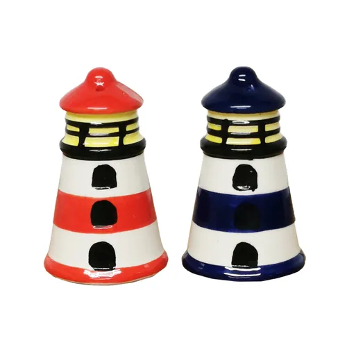 Salz und Pfeffer Streuer Leuchtturm Keramik Salzstreuer Maritim Küste Bemalt