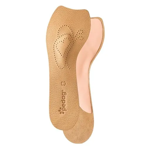 pedag Lady Leder Einlegesohle – extra weiches Polster | ideal für Pumps, High Heels, Ballerinas & offene Schuhe | extra dünn & sicherer Halt mit selbstklebender Sohle | lindert Fußbeschwerden