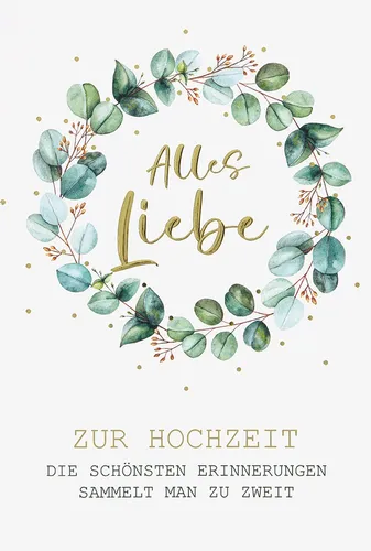 Hochzeit - Glückwunschkarte im Format 11,5 x 17 cm mit Briefumschlag