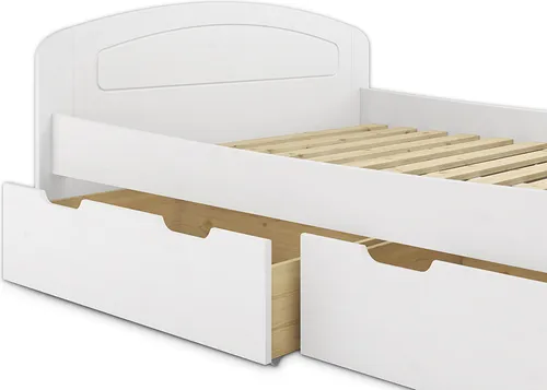 Doppelbett 3 Bettkasten 200x200 Seniorenbett Ehebett Massivholz Kiefer Zubehör wählbar V-60.50-20W Federleisten