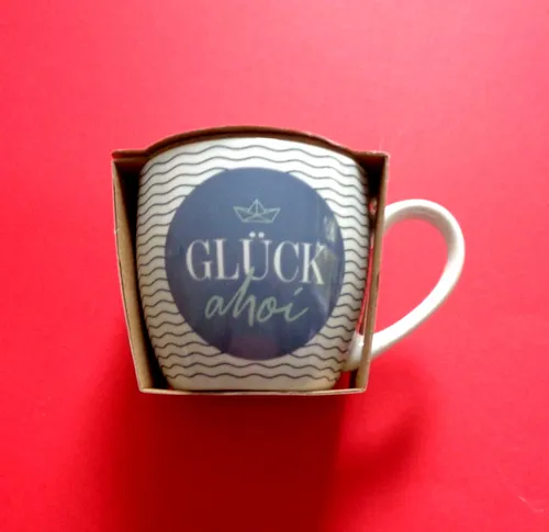 Maxi Becher GLÜCK AHOI Kaffeebecher Porzellan Teebecher 400ml