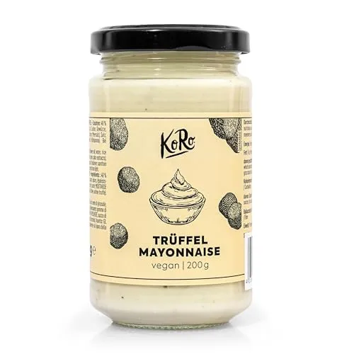 KoRo - Vegane Trüffel Mayonnaise 200 g - Intensives Trüffelaroma - Vegane Mayonnaise ohne Ei - Aromatischer Touch für Burger, Pommes und Salate