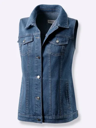 Witt Jerseyweste Jeans-Weste blau 38 - Sportliche Jeansweste in blau, ideal für lässige Outfits. Aus 99% Baumwolle gefertigt, bietet sie hohen Tragekomfort und praktische Taschen.