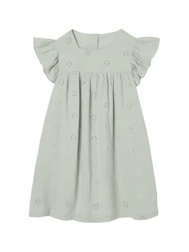 Vertbaudet Mädchen Musselinkleid salbeigrün 146/152