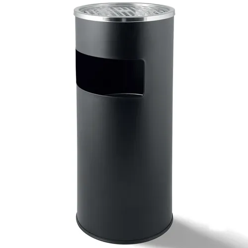 Grafner 2in1 Edelstahl Standaschenbecher mit Mülleimer - Aschenbecher und Mülleimer in einem, ideal für den Außenbereich. Wetterfestes Edelstahl-Design mit herausnehmbarem Inneneimer für einfache Reinigung und Entleerung.