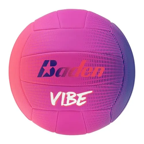 Baden Vibe Volleyball-Ball, Beachvolleyball für Kinder, Jugendliche und Erwachsene, langlebig und sanftes Ballgefühl, ideal für Freibad, Strand, Pool und Freizeit, Violett, 5