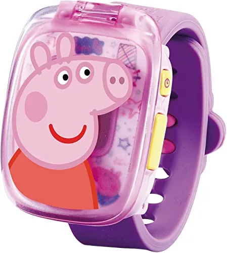 VTech 80-526004 Peppas Lernuhr Pink - Lernuhr für Kleinkinder, mit Peppas Stimme und 4 interaktiven Lernspielen für Zahlen und Geschicklichkeit