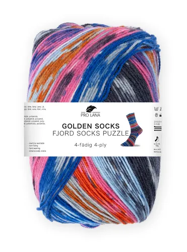 Pro Lana Golden Socks Fjord Socks Puzzle 4-fädig Fb. 85