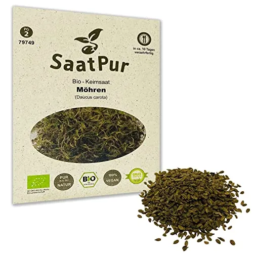 Möhren BIO Keimsprossen von SaatPur - Sprossen Keimsaat, Microgreen - 15g