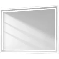 Emke LED Badezimmerspiegel mit Beleuchtung 80 x 60 cm Badspiegel mit Kippschalter Anti-Beschlag KaltweißWarmweiß
