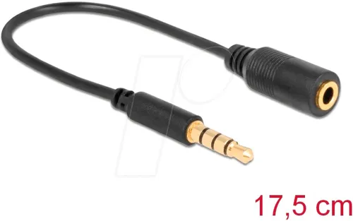 DELOCK 62498 - 3,5 mm Audio Kabel, Pinwechsler für ältere Headsets, 17,5 cm lang und kompatibel mit Apple, Nokia, Sony Ericsson und Samsung Geräten