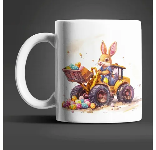 WS-Trend Tasse Osterhase Radlader Ostereier Ostern Kaffeetasse Teetasse, Keramik