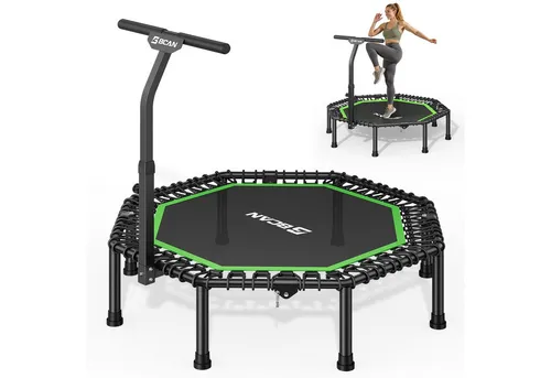 BCAN Trampolin Ø130 cm – Höhenverstellbar mit T-Griff und 250 kg Tragkraft