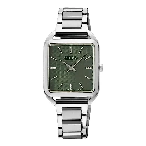 Seiko Damen Analog Quarz Uhr SWR075P1 - Elegantes Design - Armbanduhren für Damen mit robustem Edelstahlgehäuse und edlem silberfarbenen Glanz, ideal für jeden Anlass.