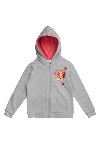 United Labels Paw Patrol Sweatjacke für Mädchen - Kinder Kapuzenpullover mit Reißverschluss Hoodie Grau (DE/NL/SE/PL, Numerisch, 110, 116, Regular, Grau)