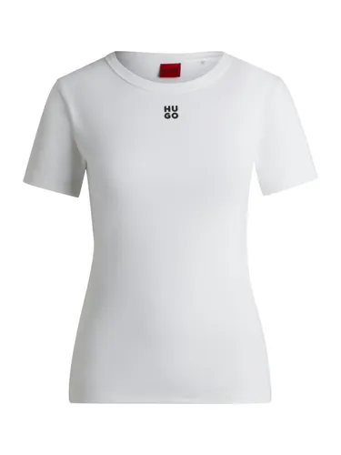 HUGO Damen T-Shirt DELORIS Regular Fit XS - Shirts & Tops – Hochwertiges Basic T-Shirt in Regular Fit, aus einer angenehmen Baumwoll-Mischung, stilvoll und vielseitig für jede Gelegenheit.
