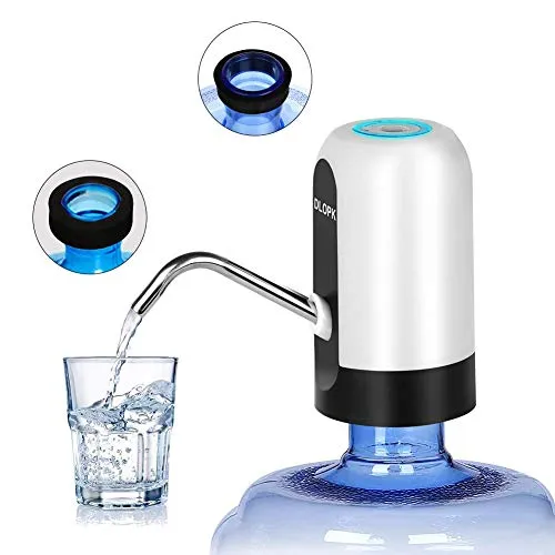 Wasserspender, USB-Ladegerät, elektrische Trinkwasserpumpe, tragbar, Umschalter für Wasserflaschen mit 5 Gallonen (weiß)