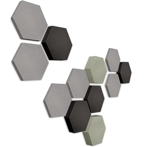 platino24 Akustikplatte Edition LOFT 3D - 12 Elemente Ø 300mm - Dämmplatten für optimale Raumakustik, handgefertigt aus deutscher Produktion. Vielseitig einsetzbar in Musikzimmer, Heimkino oder Restaurants. Flammhemmend und geruchsneutral!