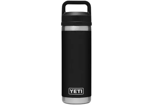Yeti Isolierflasche Rambler 532 ml schwarz - Thermobehälter mit Vakuum-Isolierung, hält Getränke stundenlang heiß oder kalt und ist ideal für Outdoor-Aktivitäten.