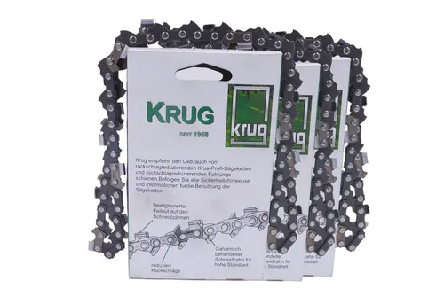 Fritz Krug Ersatzkette 3 Stück Profi C - Kettensägen-Ketten, hochwertige Sägekette in Profi C-Qualität für exzellente Schnittleistung bei leichten Holzarbeiten und unschlagbares Preis-Leistungs-Verhältnis.