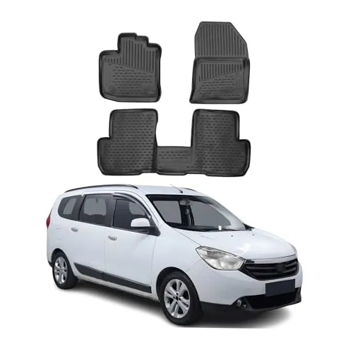 OMAC Auto-Fußmatten für Dacia Lodgy 2012-2024 - Fahrzeugspezifische 4-tlg. TPE Fußmatten, wasserfest, rutschfest und leicht zu reinigen - idealer Schutz für den Innenraum Ihres Dacia Lodgy.