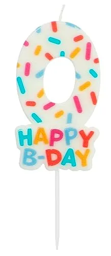 Folat 24110 Kuchen Kerze Cozy Sprinkles Ziffer/Zahl 0-7 cm Geburtstagskerzen für Geburtstag, Geburtstagsdeko, für Kinder Partys, Hochzeiten, Firmenfeiern, Jubiläen