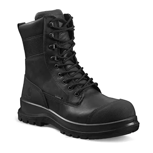 Carhartt Herren Detroit Rugged Flex® Sicherheitsstiefel 20 cm, Schwarz, Größe 43 - Wanderschuhe mit glasfaserverstärktem Zehenbereich und wasserdichter Storm Defender Membran für optimalen Schutz und Komfort bei jedem Wetter.